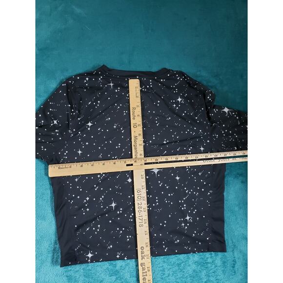 Nike Top Size Medium Womens Black Performance Dri Fit Star Sparkle Print Logo - Picture 7 of 8